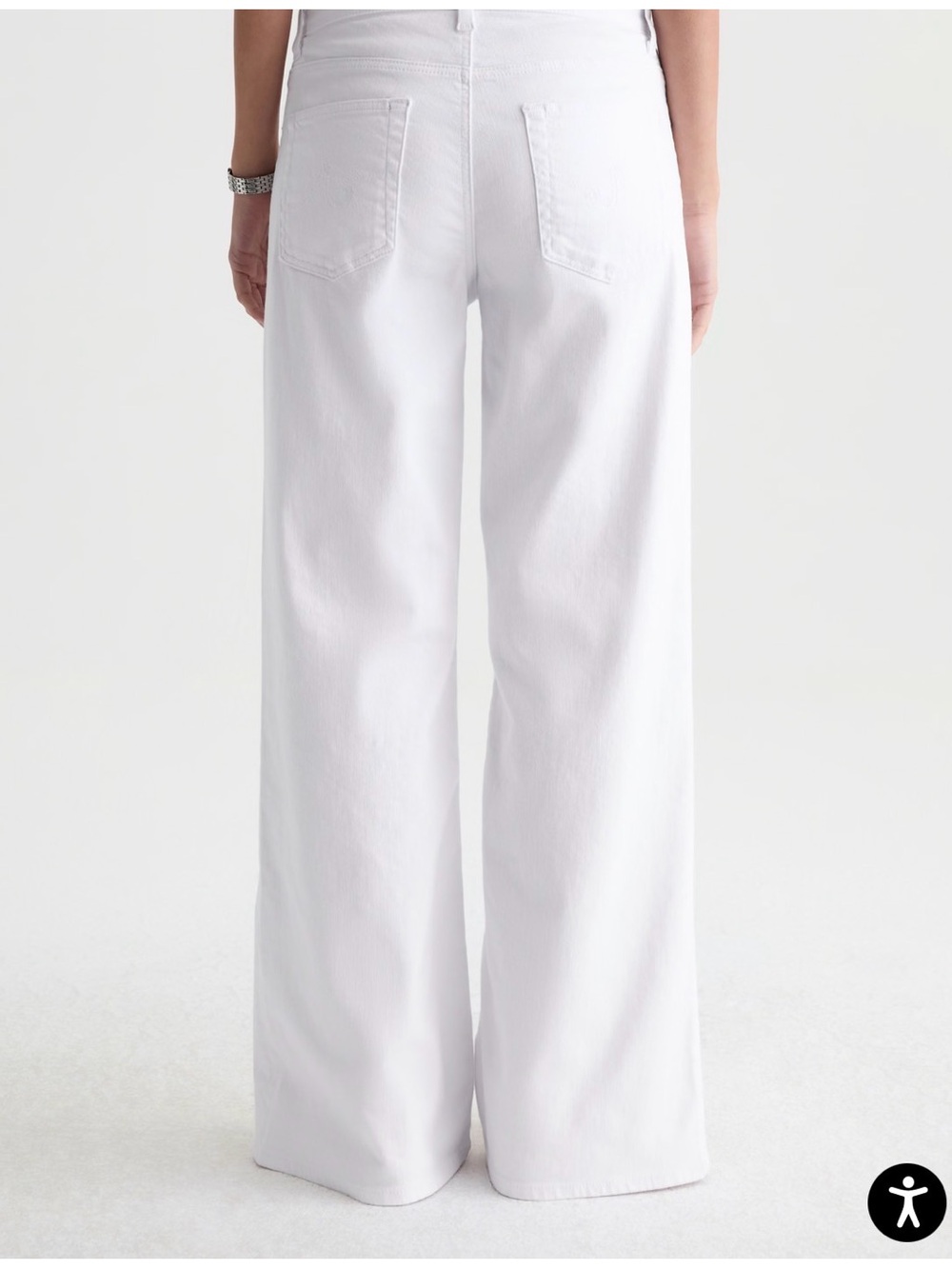 AG Adriano Goldschmied White Wide-Leg High-Rise Jeans